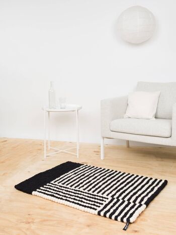 Tapis Boule Feutre Lino - Noir / Blanc - 70 x 100 cm 2