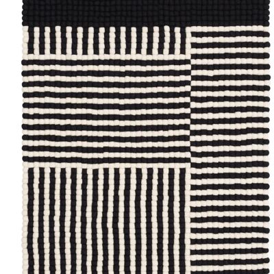 Tapis Lino Felt Ball - Noir / Blanc - 90 x 130 cm