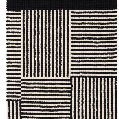 Lino Felt Ball Carpet - Nero / Bianco - 120 x 170 cm