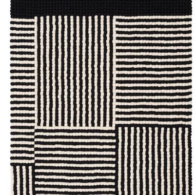 Tapis Boule Feutre Lino - Noir / Blanc - 120 x 170 cm