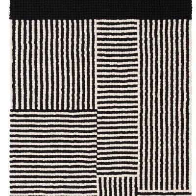 Lino Felt Ball Carpet - Black / White - 140 x 200 cm