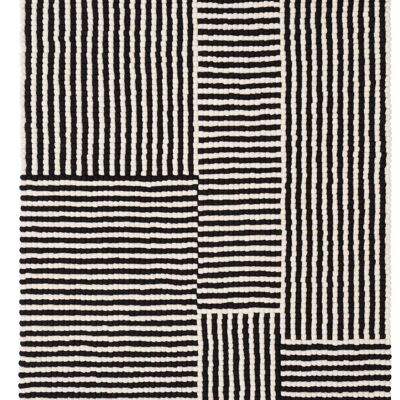 Lino Felt Ball Carpet - Black / White - 140 x 200 cm