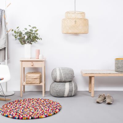 Lotte round felt ball rug - 140 cm