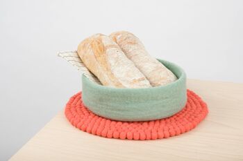 Mini panier en feutrine - taille L - beige vert - 7 x 25 cm 5