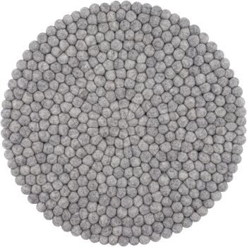 Galette d'assise boule feutre ronde monocolore - gris chiné - 36 cm 1