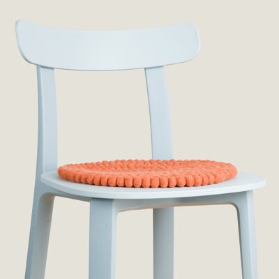 Seat pad felt ball round mono-colored - salmon-colored - 36 cm