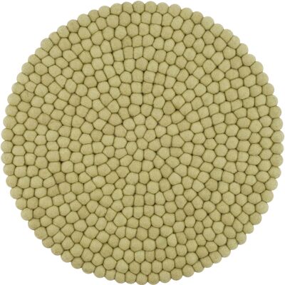 Seat pad felt ball round monocolor - light green - 36 cm