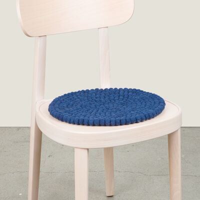 Seat pad felt ball round monocolor - dark blue - 36 cm