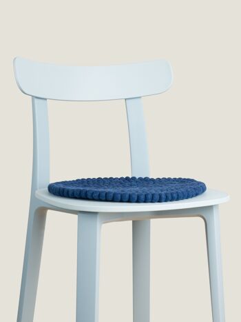 Galette d'assise feutre boule ronde monocolore - bleu foncé - 36 cm 3