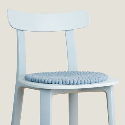 Seat pad felt ball round monocolor - light blue - 36 cm