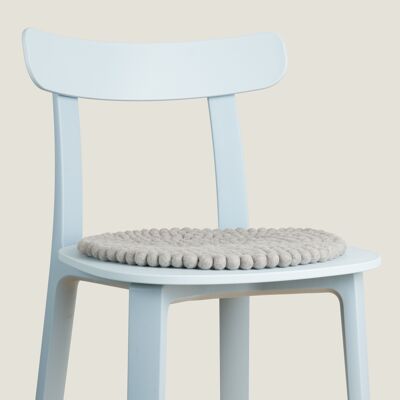 Seat pad felt ball round monocolor - gray - 36 cm