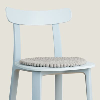 Cojín de asiento bola de fieltro redonda monocolor - gris - 36 cm