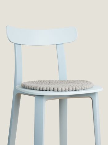 Galette d'assise feutre boule ronde monocolore - gris - 36 cm 1