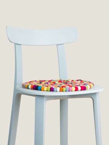 Galette d'assise feutre boule ronde multicolore - multicolore - 36 cm 1