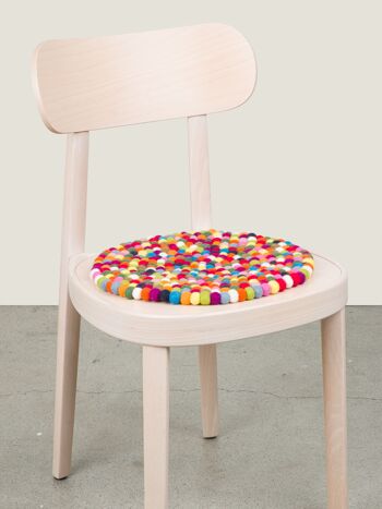 Galette d'assise feutre boule ronde multicolore - multicolore - 36 cm 3