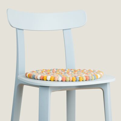 Seat pad felt ball round multicolored - multicolored matt multicolored - 36 cm