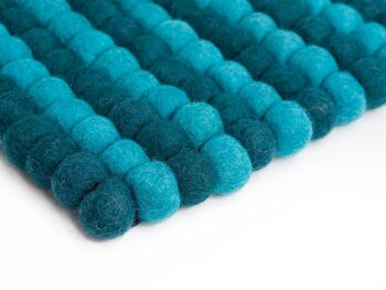 Tapis boule feutre tissage - turquoise / sarcelle - 70 x 100 cm 4