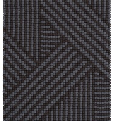 Weave felt ball rug - anthracite / dark gray - 90 x 130 cm