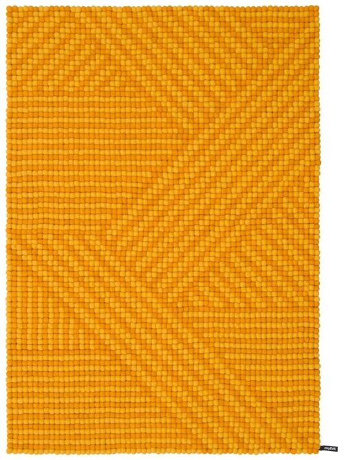 Weave Filzkugelteppich - Goldgelb / Senfgelb - 120 x 170 cm