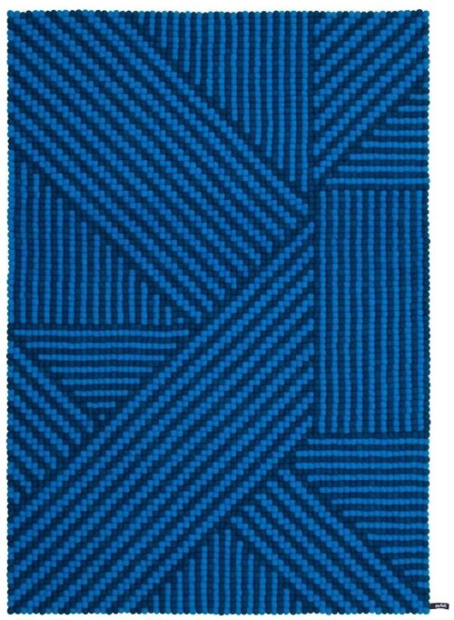 Weave Filzkugelteppich - Königsblau / Ozeanblau - 140 x 200 cm