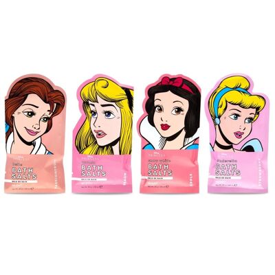 Pack 4 unidades. Sales de Baño Princesas Disney. Princesa Aurora, Bella, Cenicienta y Blancanieves.