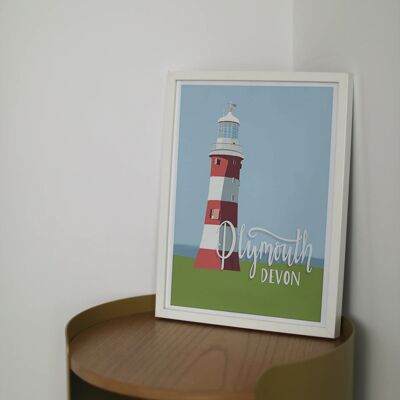 Plymouth Art Print | Hand lettered Illustration