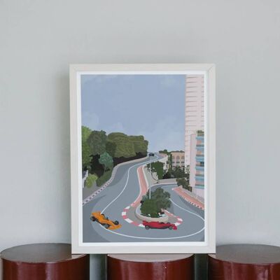 Racing at Monaco F1 Art Print