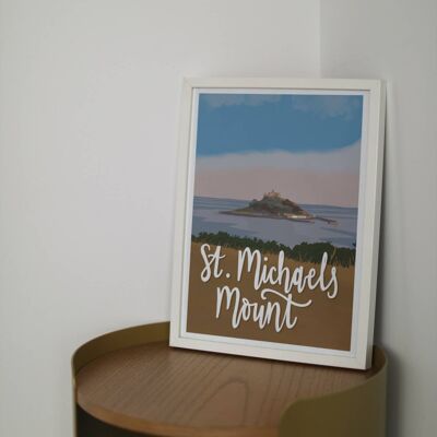 St. Michael's Mount Art Print | Hand lettered Illustration