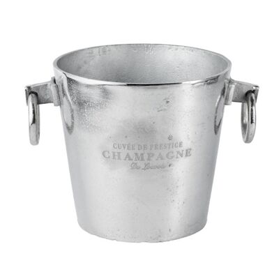Champagne cooler aluminum silver round