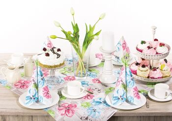 Nappe Hello Spring en rose-turquoise en Linclass® Airlaid 80 x 80 cm, 1 pièce 2