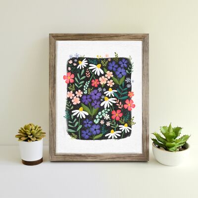 Wildflowers hand illustrated print