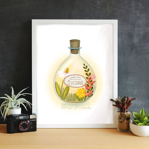 Bottled Summer Sunshine hand illustrated print