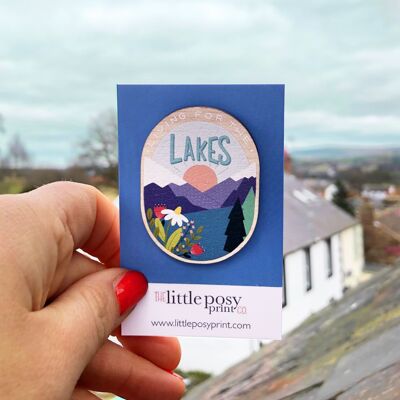 Livin' for the Lakes Lake District Wooden Pin