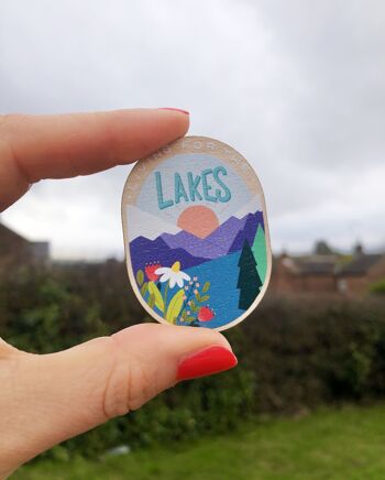 Broche en bois Livin 'for the Lakes Lake District 2