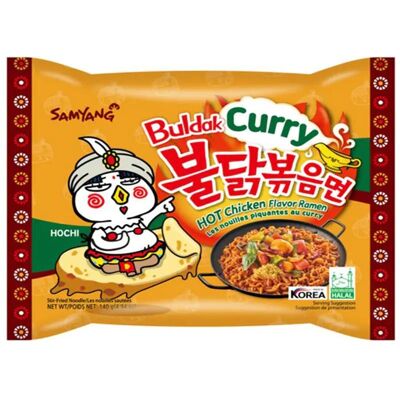 Nouilles ramen Buldak en sachet individuel - Poulet au curry 140G (SAMYANG)