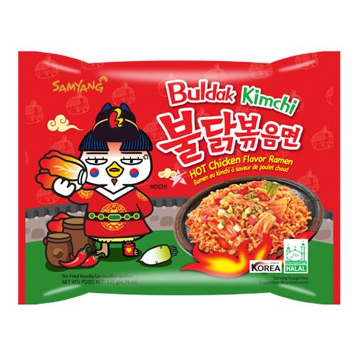 Nouilles ramen Buldak en sachet individuel - Poulet au kimchi 140G (SAMYANG)