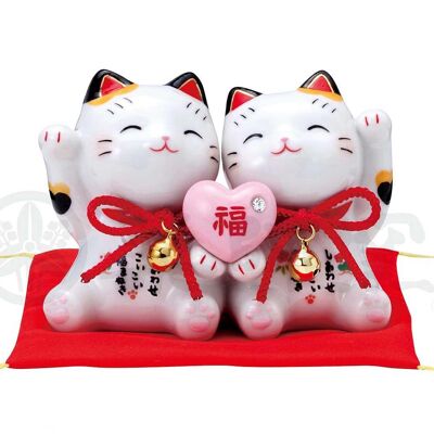 Double Lucky Cat with heart
