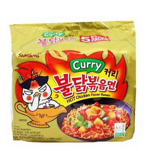 SAMYANG RAMEN HOT CHICKEN CURRY Pack de 5