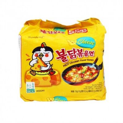 SAMYANG RAMEN HOT CHICKEN CHEESE Pack de 5 (Jaune)