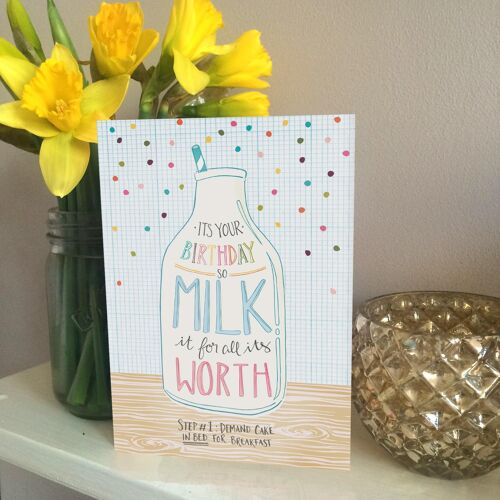 Milk your birthday birthday card