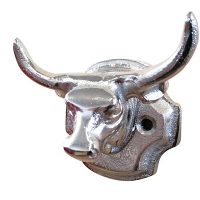 Wall hook bull's head silver set of 10