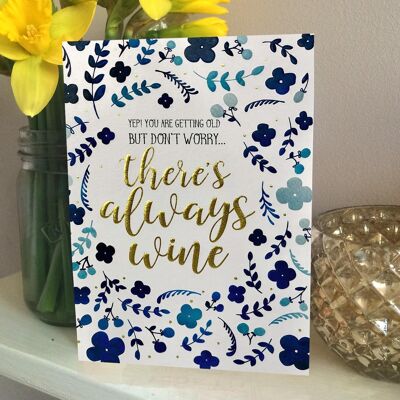 Always wine gold foiled birthday card