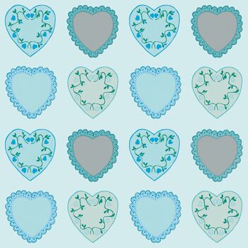 Serviette Sweet Love en bleu de Linclass® Airlaid 40 x 40 cm, 12 pièces 1