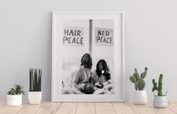 John Lennon et Yoko Ono - Hair Peace. Paix au lit Impression artistique