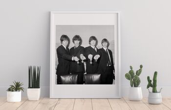 The Beatles - Holding Crosses - 11X14" Premium Art Print