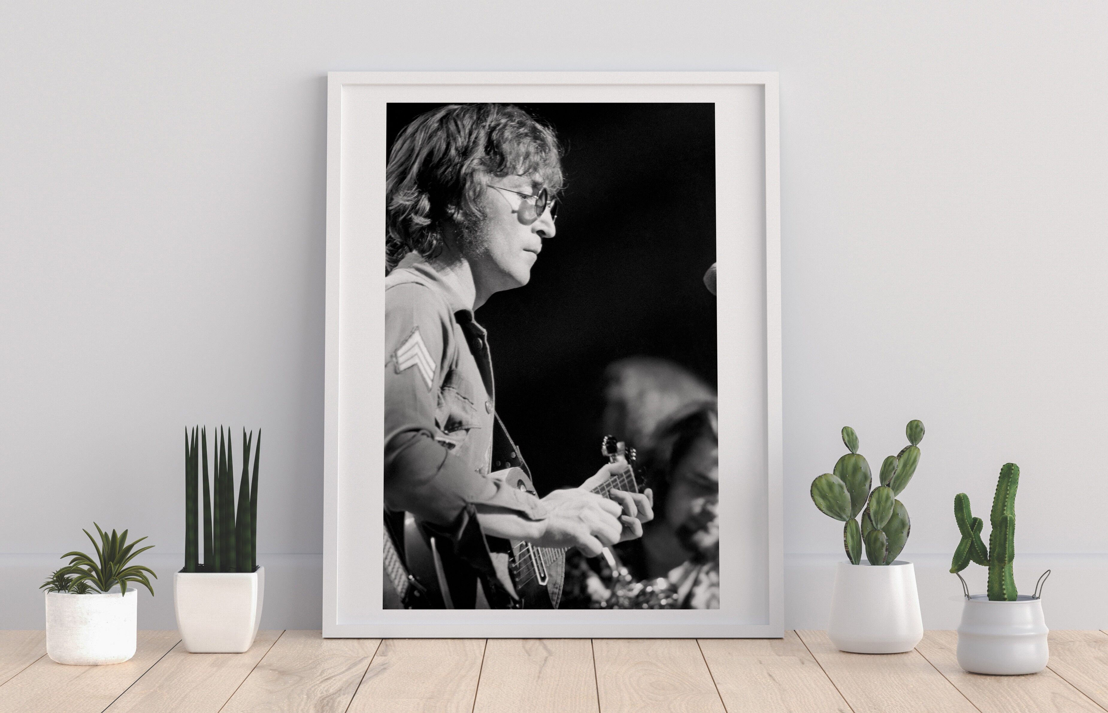 Stampa artistica dei Beatles - John Lennon che suona la chitarra - 11 x 14 pollici