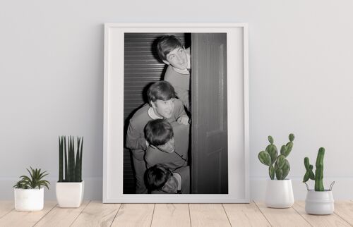 The Beatles Peeping Round A Door - 11X14” Premium Art Print