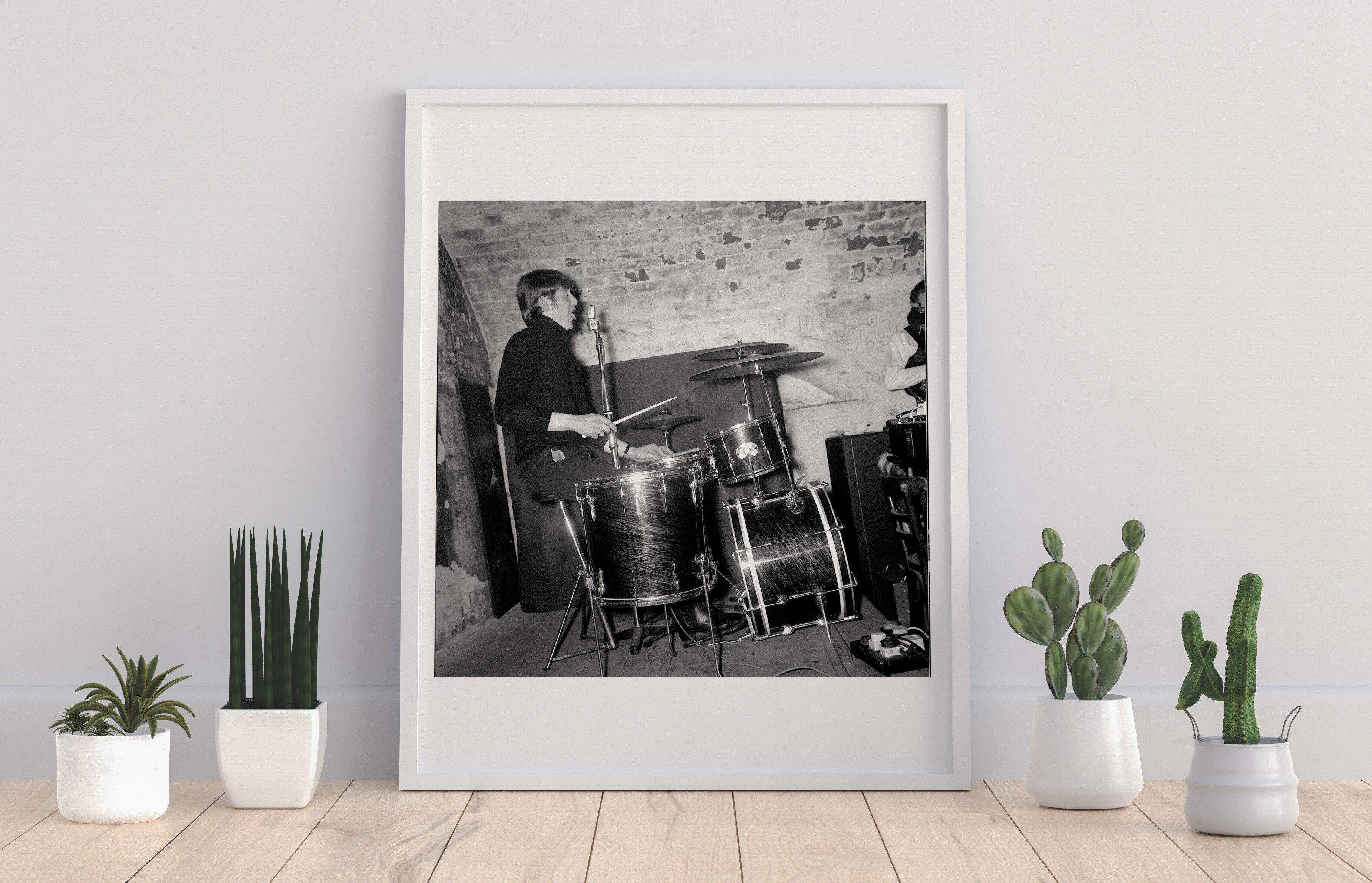 Die Beatles - Ringo Starr Drumming - Premium-Kunstdruck