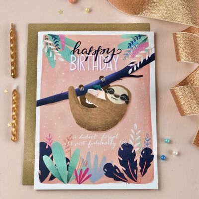 Belated Birthday Sloth Card
