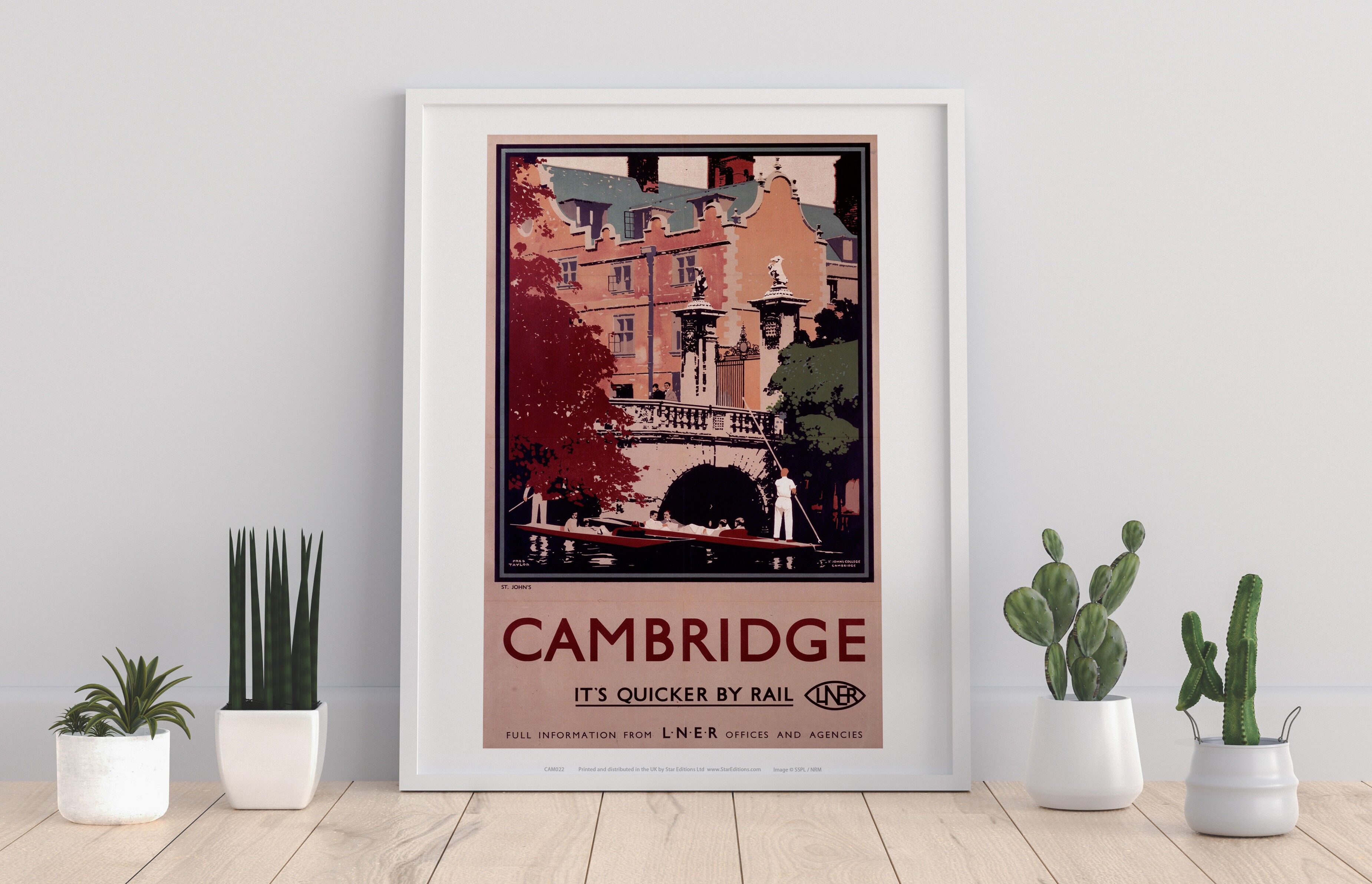 Cambridge It's Quicker By Rail – Stocherkahn – 11 x 14 Zoll Kunstdruck